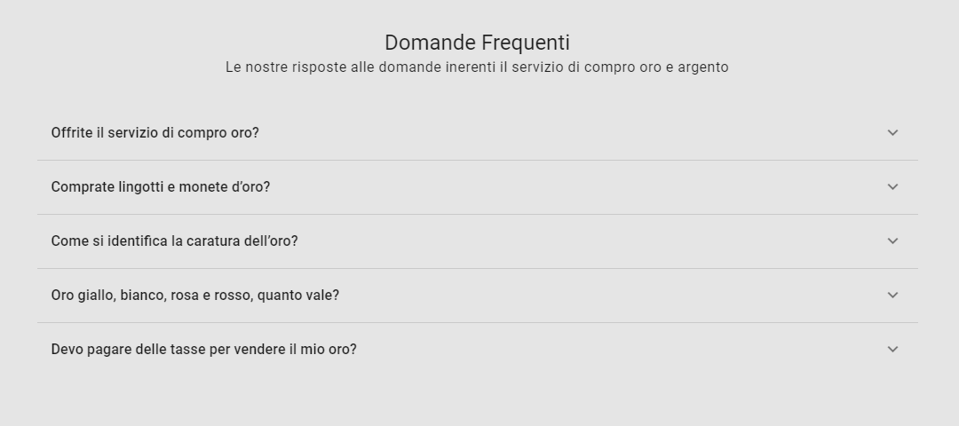 Le nostre risposte alle domande inerenti il servizio di compro oro e argento